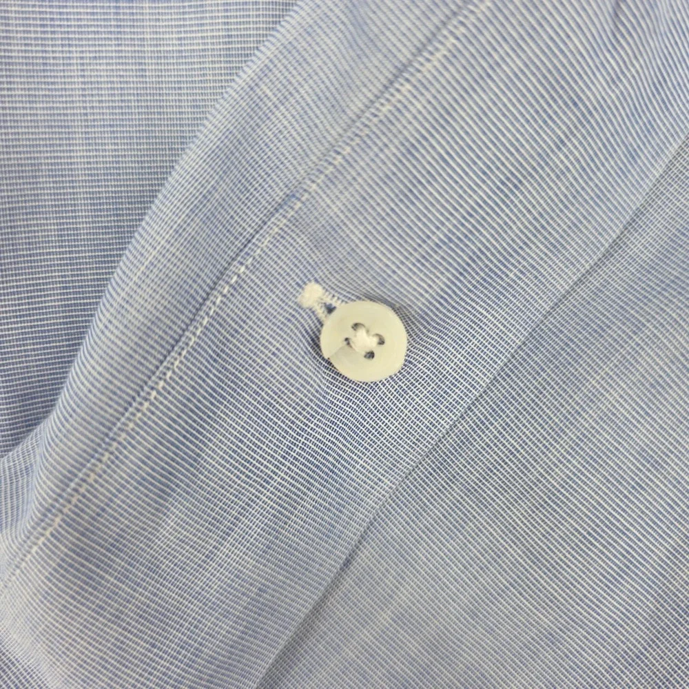 Polo Ralph Lauren Regent Classic Fit Shirt Mens 16 L Blue Micro Check LS